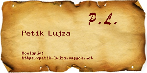 Petik Lujza névjegykártya